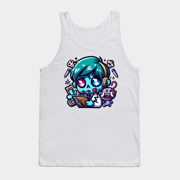 Funny Zombie Brains Tank Top by NayaRara